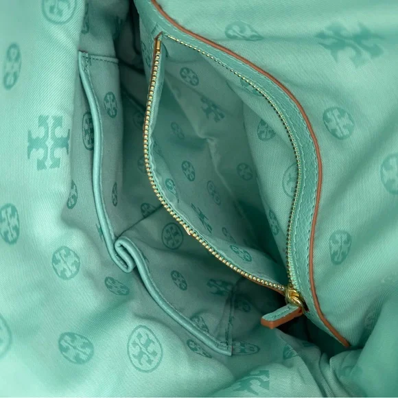 Tory Burch Emerson “Tiffany” turquoise Leather Flap Crossbody - Picture 7 of 13